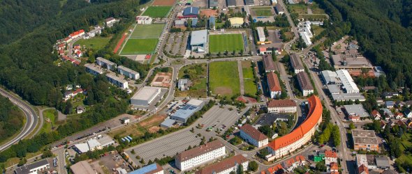 Gewerbegebiet Husterhöhe Blickrichtung Stadtauswärts